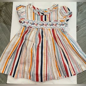 Bonnie‎ Baby girls size 3-6 months embroidered Dress with bloomers. NWT.